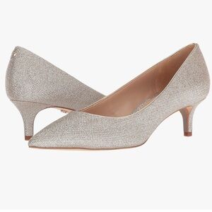 Sam Edelman Gold Jute Mesh Metallic Dori Kitten Heel Size 8